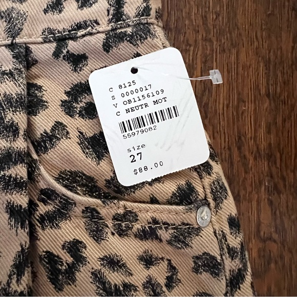 NWT We The Free (Free People) High Waist Leopard Print Shorts Size 27 - Picture 2 of 6